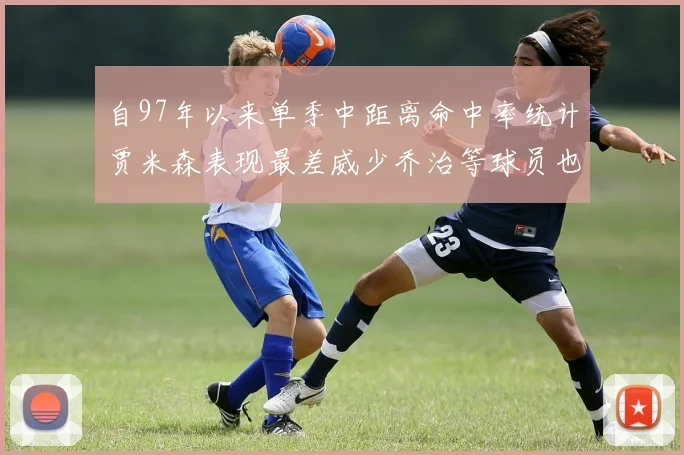 自97年以来单季中距离命中率统计贾米森表现最差威少乔治等球员也在榜上